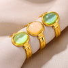 Vintage Oval Opal Ring with Adjustable Gold Band