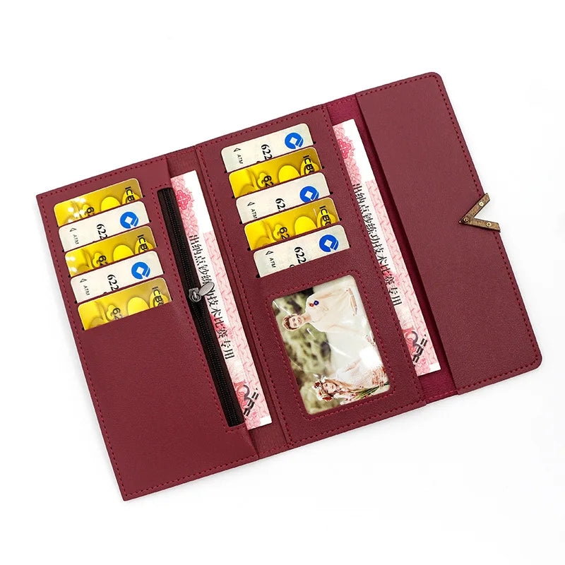 Women's Tri-Fold PU Leather Wallet with Coin Pocket