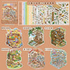 A collection of miniature scenes and craft sets featuring various houses, landscapes, and detailed dioramas.