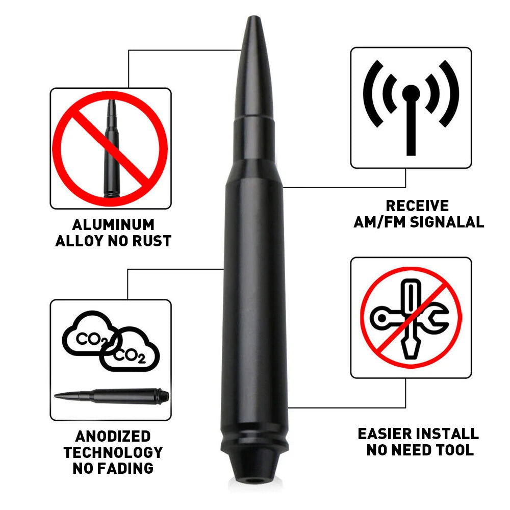 Compact 14cm Bullet Car Antenna for AM/FM Reception