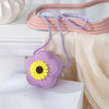 Floral Woven Straw Crossbody Bag
