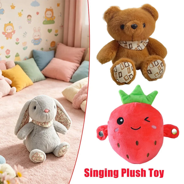 دب plush تفاعلي بإيقاع بيانو