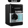 Black electronic password piggy bank with automatic bill feeder