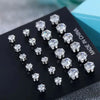 Classic Cubic Zirconia Stud Earring Set
