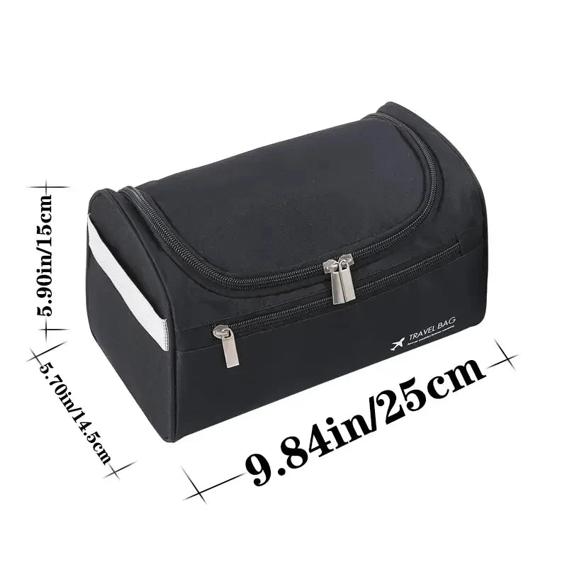 Hanging Leather Toiletry Bag with Durable Water-Resistant Design