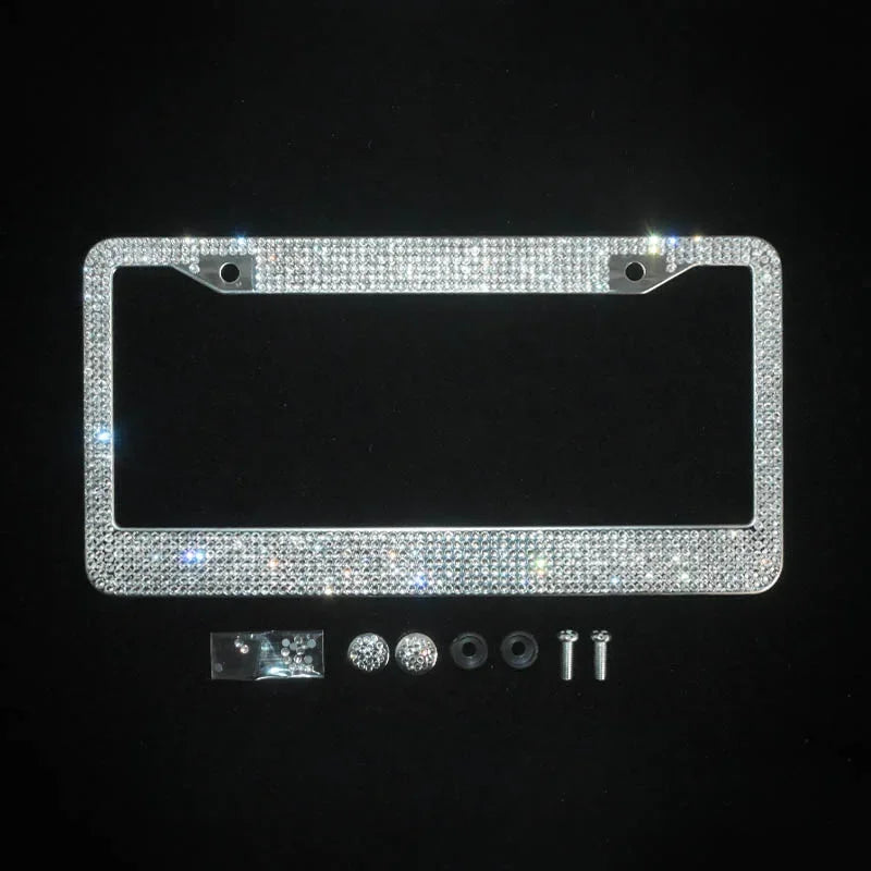 Crystal Rhinestone License Plate Frame for Cars