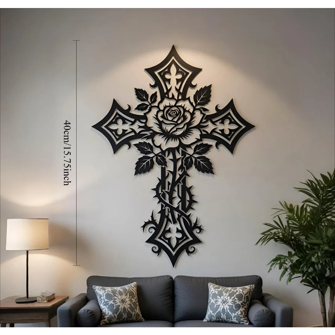 Elegant Metal Cross Wall Art for Home and Office