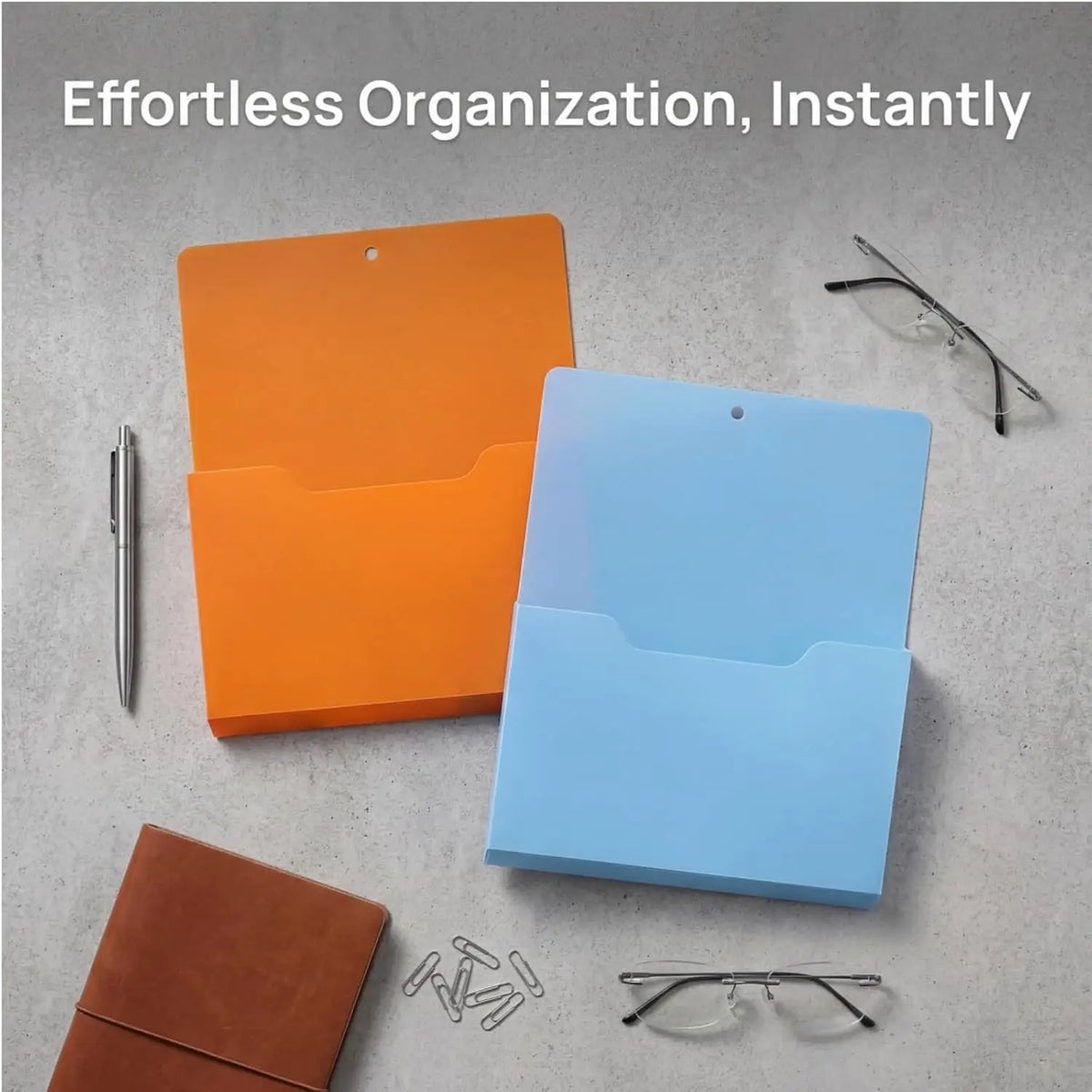 Magnetic Wall-Mounted Document Organizer for Papers and Folders