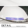 Close-up display of a silver car door handle scratch protection sticker set featuring red and blue diamond accents.