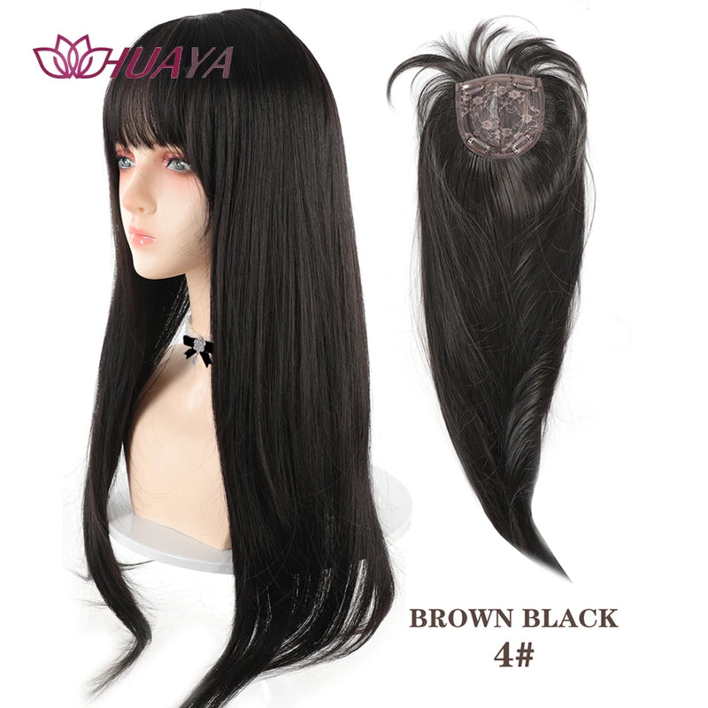 Long Wavy Hair Topper with Clips