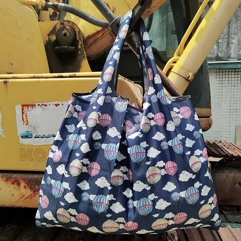 Foldable Eco-Friendly Shopping Bag with Cartoon Print