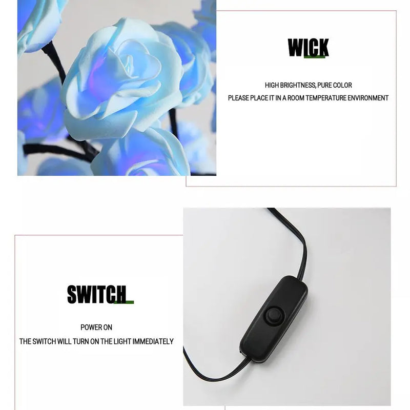 USB-Powered LED Rose Tree Night Light