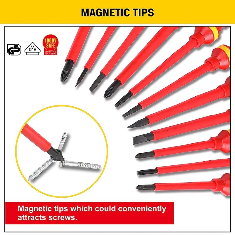 1000V Insulated Screwdriver Set (13-Piece) for Electricians