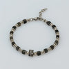 Natural Stone & Stainless Steel Beaded Bracelet