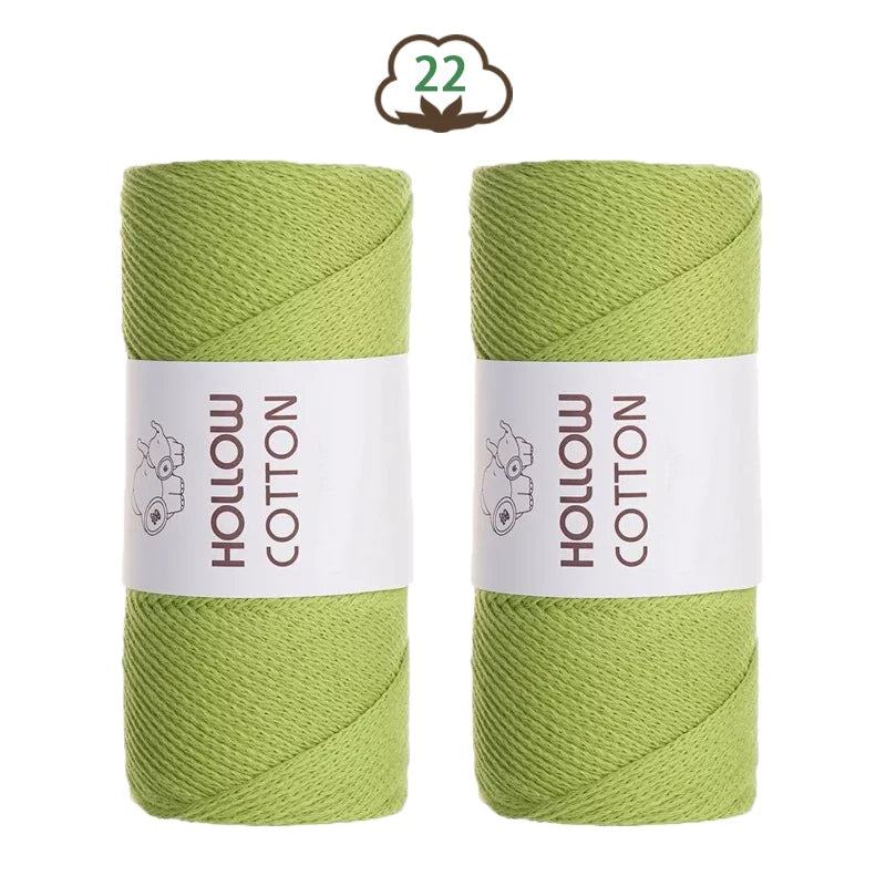 Soft Hollow Cotton Yarn for Knitting and Crochet