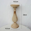 Set of 3 Wooden Candlestick Holders - Antique Style Decor