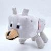 A soft plush doll resembling a white bovine creature with horns and a snout.