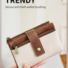 Vintage RFID-Blocking Triple-Fold Wallet with Double Zipper