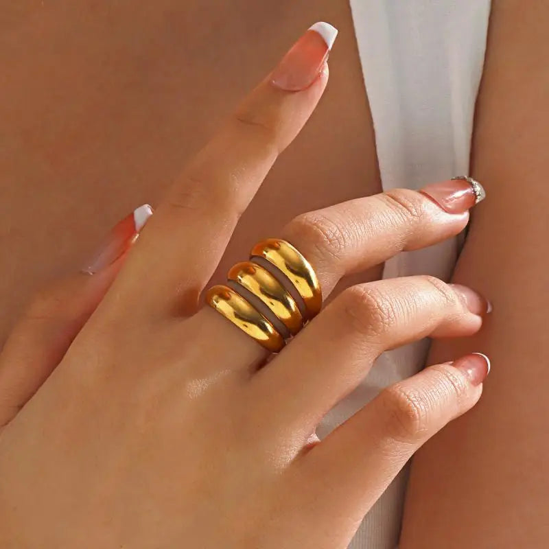 Anillo de cúpula gruesa multicolor