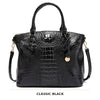 Vintage Croc-Embossed Structured Satchel Handbag
