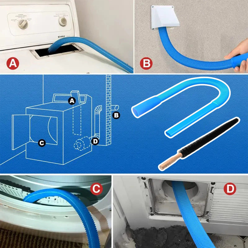 Universal Dryer Vent Cleaning Kit with Vacuum Attachment