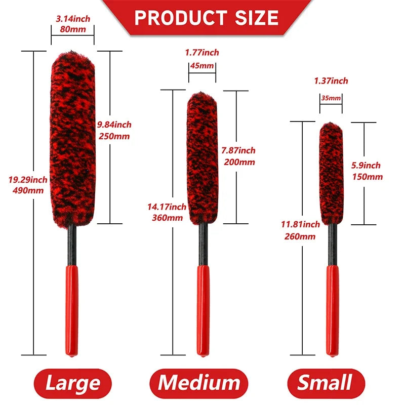 Plush Wheel Cleaning Brush Set for Cars and Motorcycles