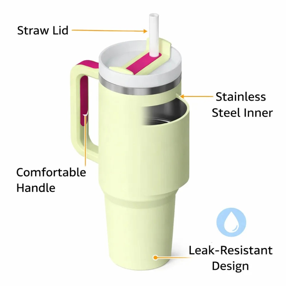 Insulated Stainless Steel Travel Tumbler with Straw Lid