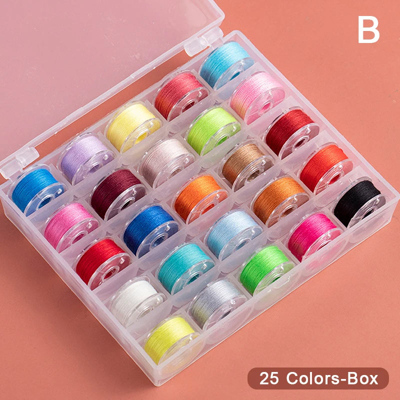 Pre-filled Sewing Bobbins Set with Storage Case