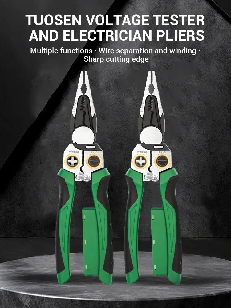 8-in-1 Multifunctional Voltage Tester and Wire Stripping Pliers