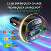 Bluetooth FM Transmitter with 22.5W Fast Charging Car Adapter