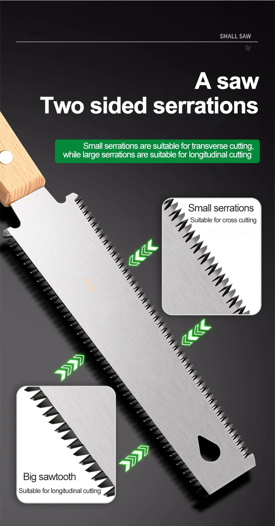 Japanese-Style Pull Saw with Wooden Handle