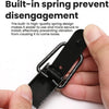A hand holds an alloy hood pin lock kit, showing its design for preventing spring disengagement.