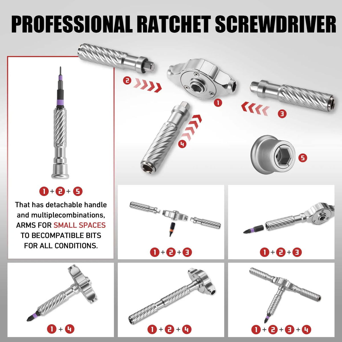 100-in-1 Ratchet Screwdriver Set with Magnetic Bits