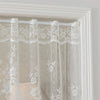 White Sheer Lace Curtain Valance with Floral Jacquard Pattern