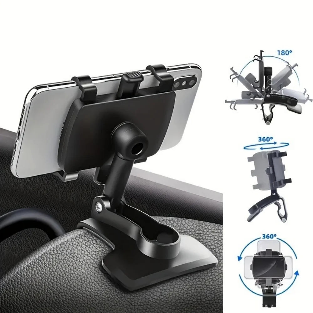 360° Rotating Car Phone Mount with Dashboard Clip