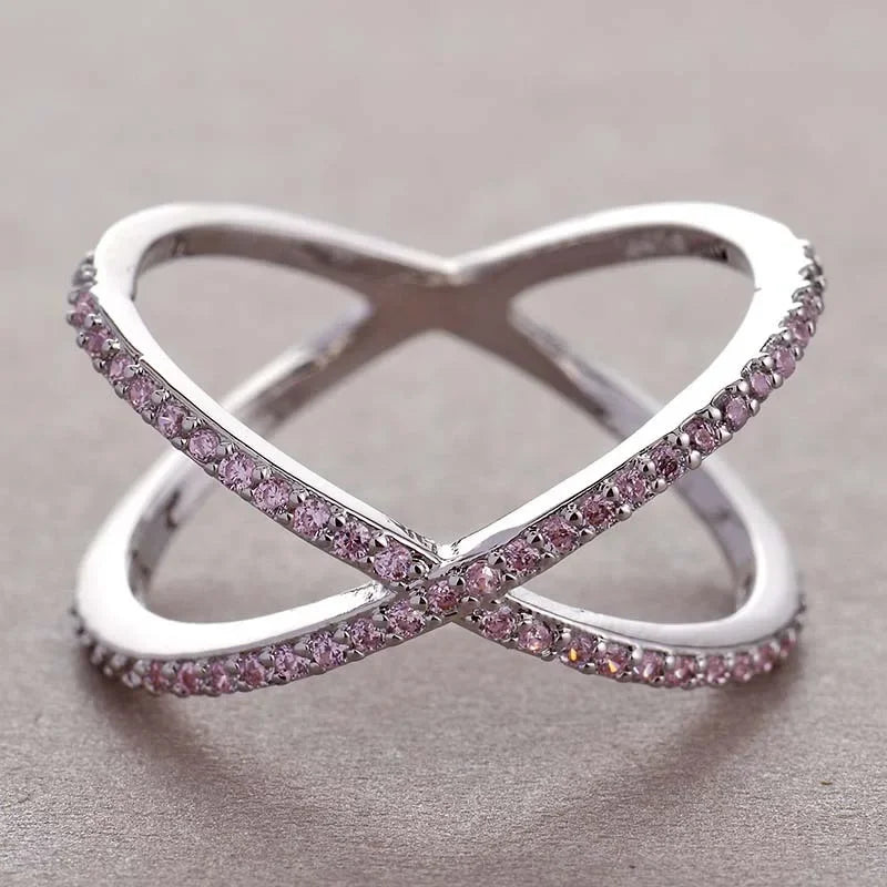 Bague en Forme de Croix avec Zircon Cubique