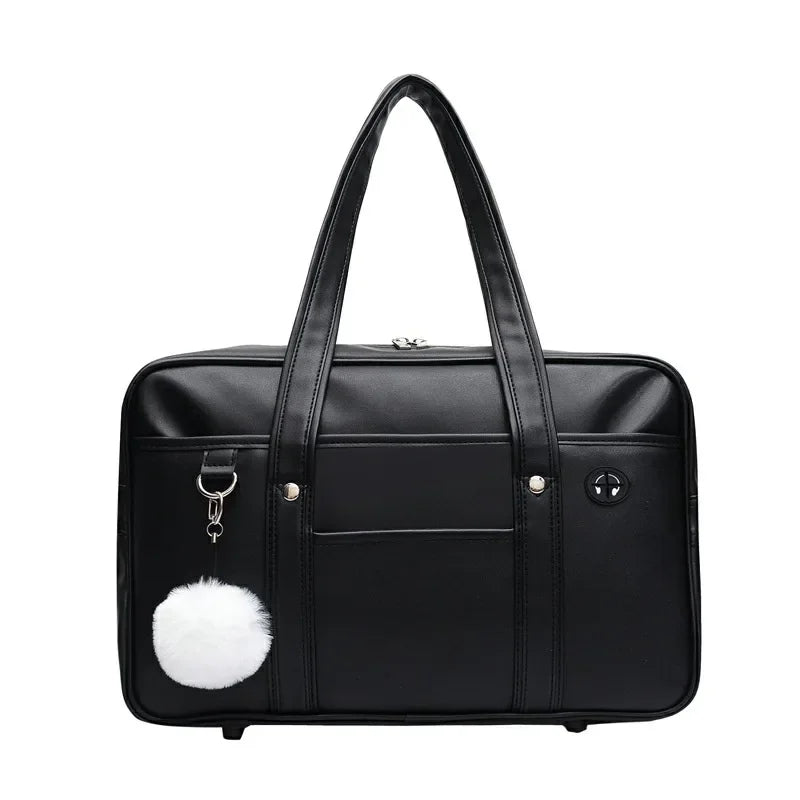 Japanese Preppy PU Leather Shoulder Bag