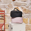 Wide-Open Lay-Flat Makeup Bag with Water-Resistant Lining
