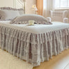 Lace Ruffled Bed Skirt with Non-Slip Mattress Cover