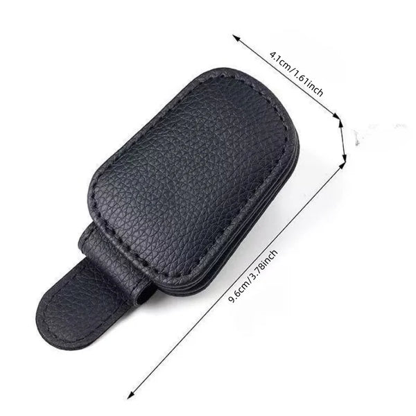 Schwarzer universeller Auto-Visor-Kliphalter mit Maßen 4,1 cm / 1,61 Zoll und 9,6 cm / 3,78 Zoll