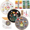 Beginner Embroidery Kit with Stamped Patterns and Tools