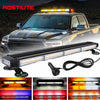 LED rooftop strobe light bar mounted on a truck, shown in various colors and angles.