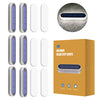 A set of outdoor solar step lights shown in various forms, including vertical and horizontal LED strips.
