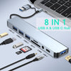 8-in-2 USB-C Hub with SD/TF Card Reader and Audio Jack