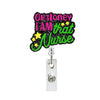 Glitter Retractable Badge Reel with Inspirational Quote