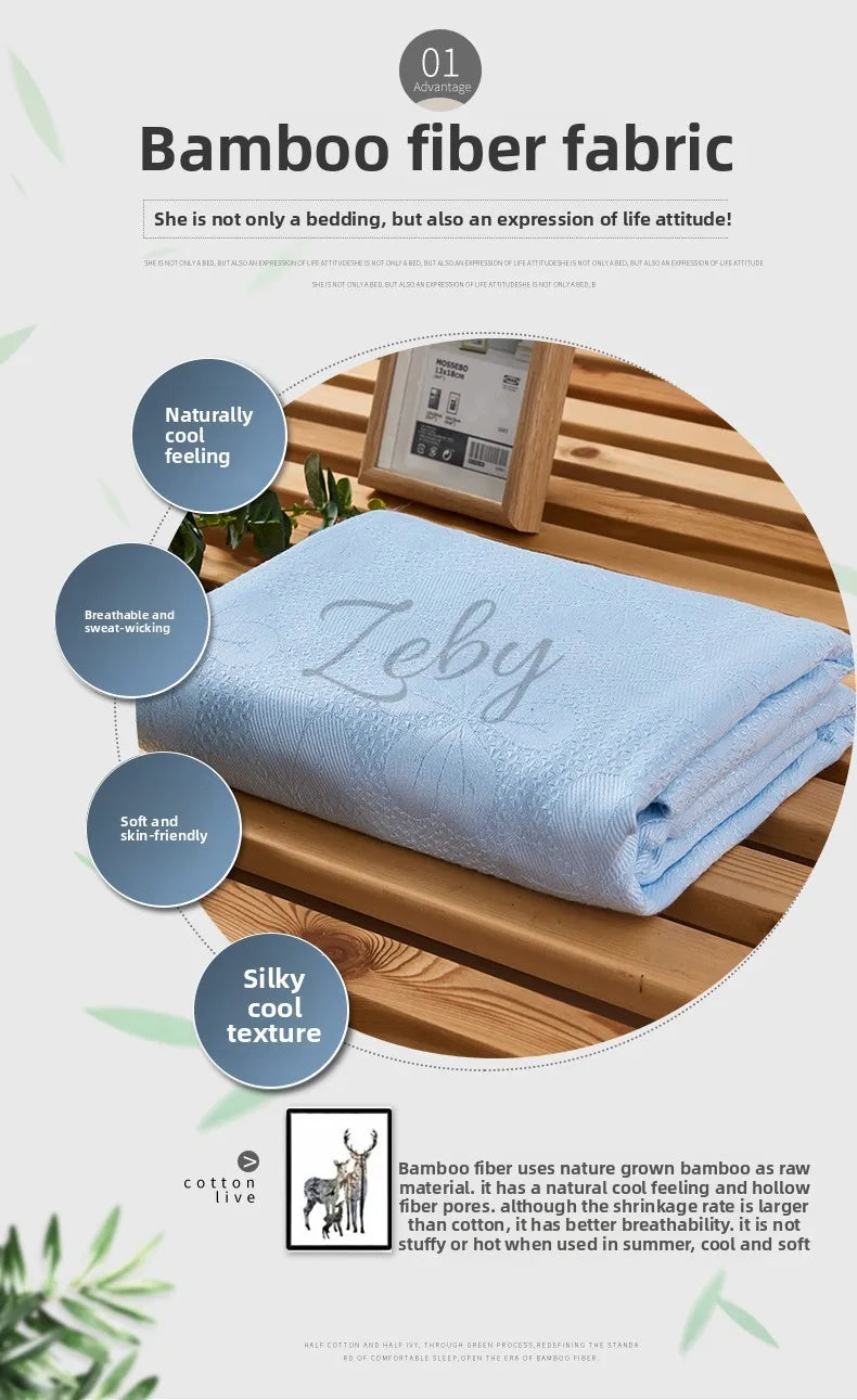 Bamboo Fiber Cooling Blanket for Summer