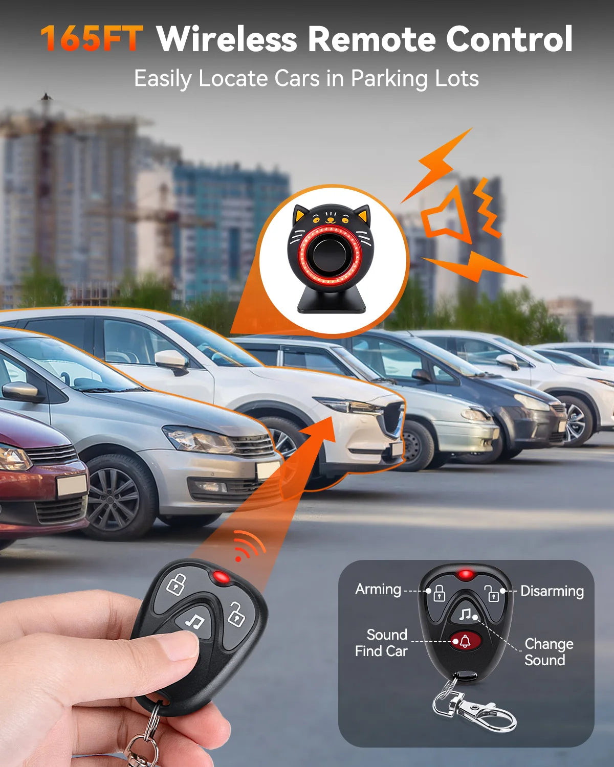 120dB Wireless Car Alarm System with Remote Control
