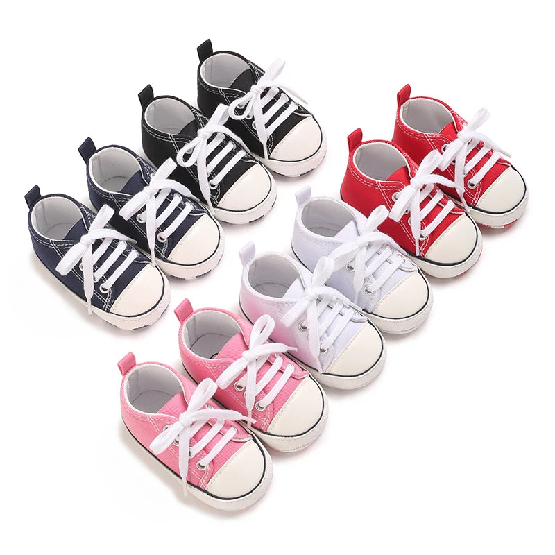 Classic Canvas First Walker Shoes for Babies with Star Print