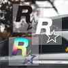 A close-up of a car featuring multiple reflective R-star decals on the body and window.