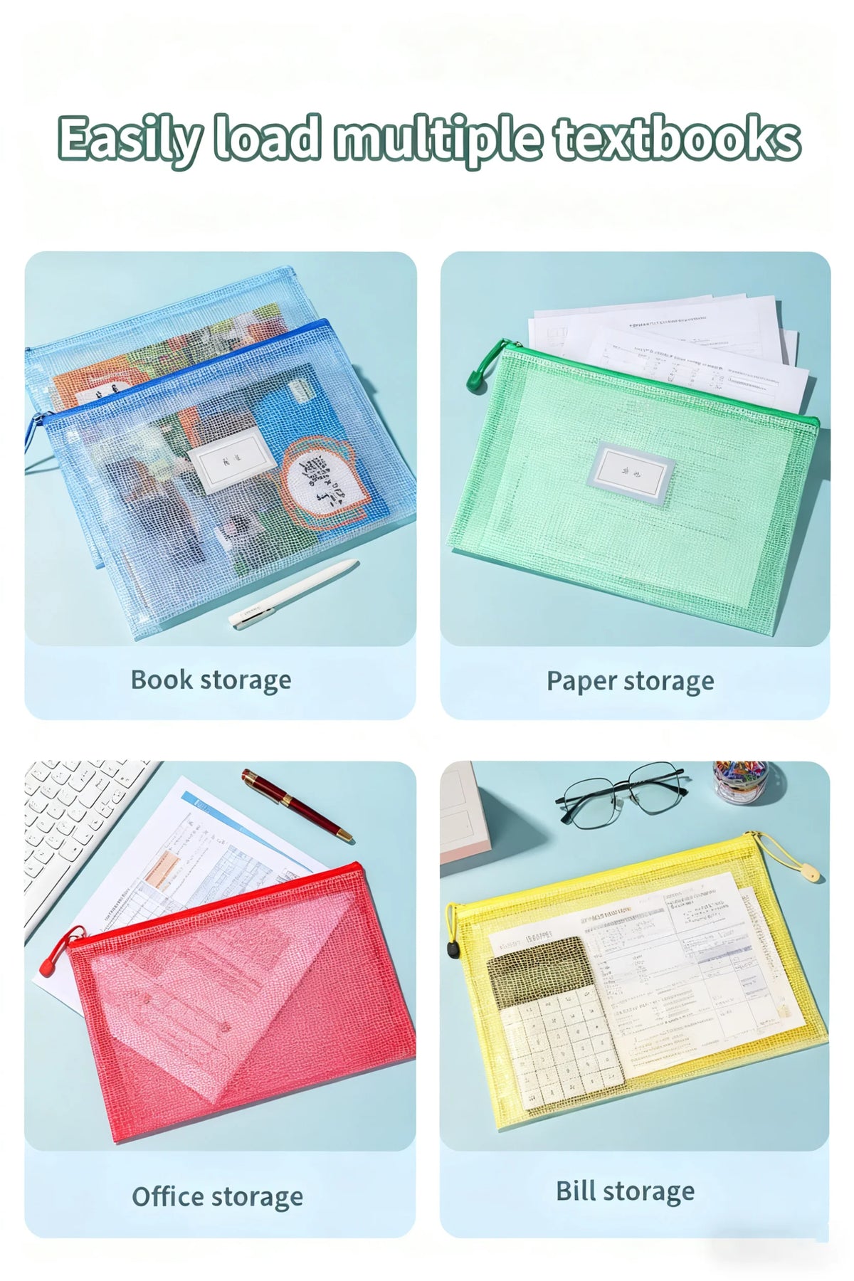 Clear Waterproof Zipper Document Organizer